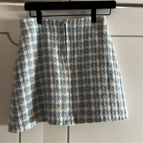 Vintage 90s Y2K Berto Lucci Made in Italy Barbiecore Baby Blue Tweed Mini Skirt - Picture 6 of 13